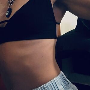 Strappy Bandeau- Black - xs/s and m/l